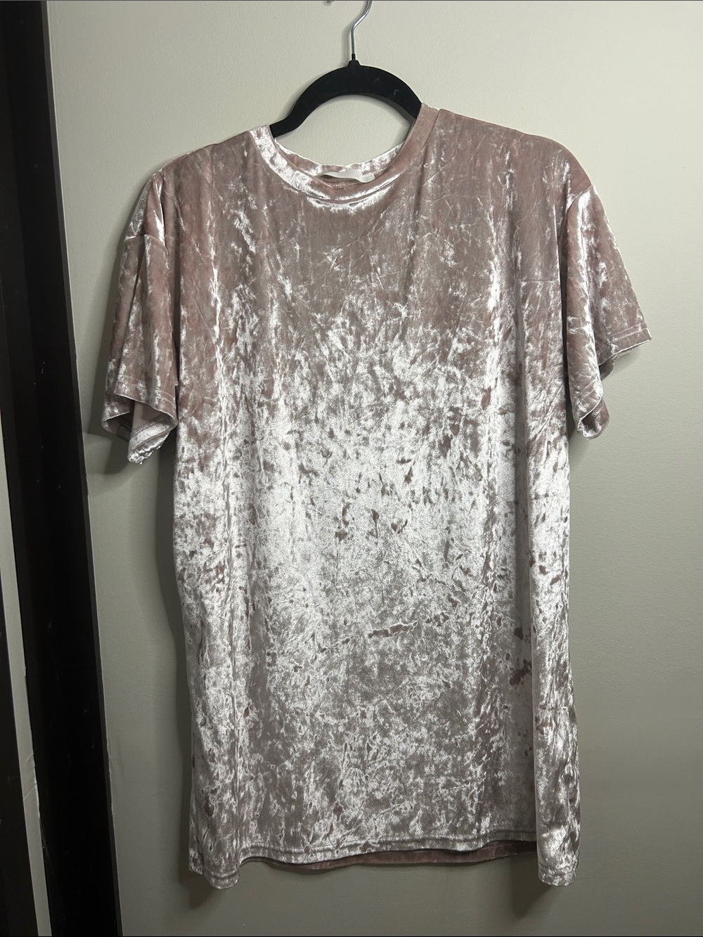 Double Zero Rose Quartz Crushed Velvet Mini Dress